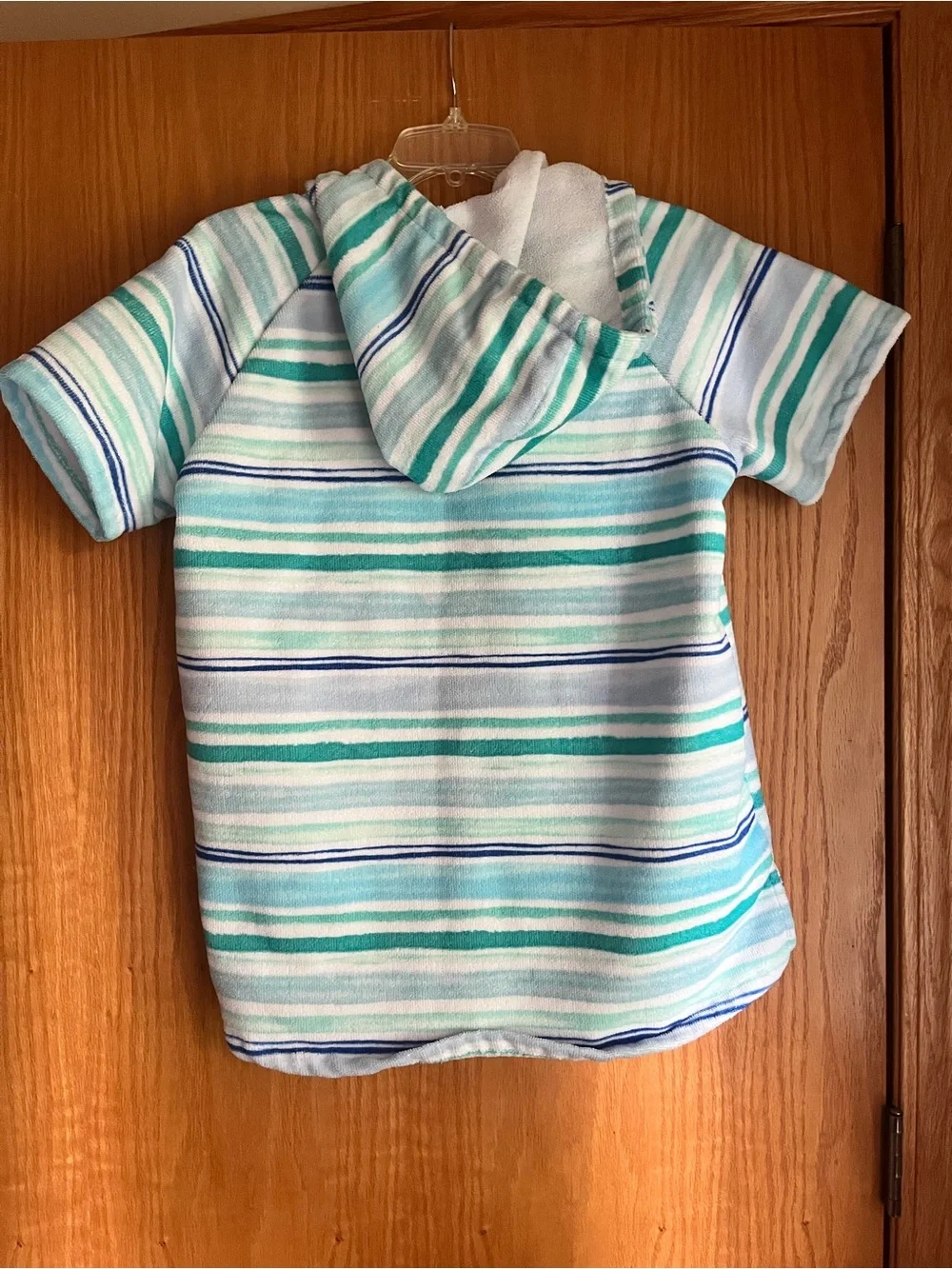 NWOT Tommy Bahama Boys striped swim coverup towel hoodie zip up size 7-12